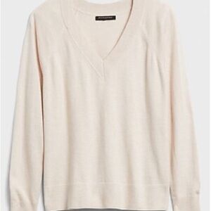 V-Neck Cream Sweater